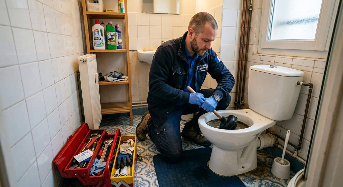 WC bouché urgence plombier Enghien-les-Bains